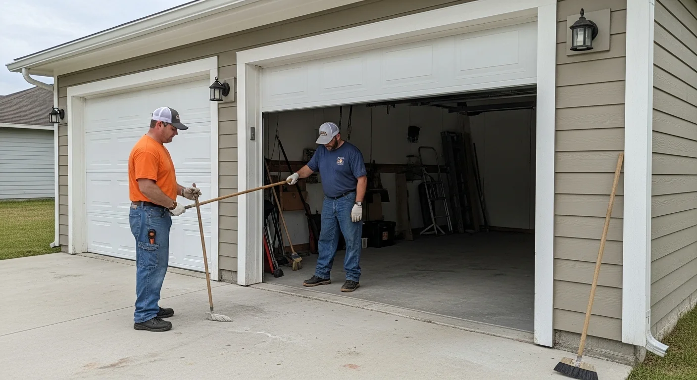 A newly installed residential garage door on a single-family home in High Springs, Florida, with clean panel alignment and finished trim against a Florida exterior. The door fits flush to the opening with no visible gaps, reflecting a completed installation on a newer construction home.